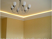 Ремонт комнаты с установкой со светодиодной подсветкой на потолке